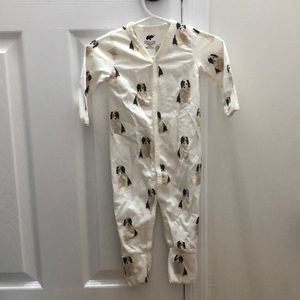 Monica and Andy one piece dog outfit